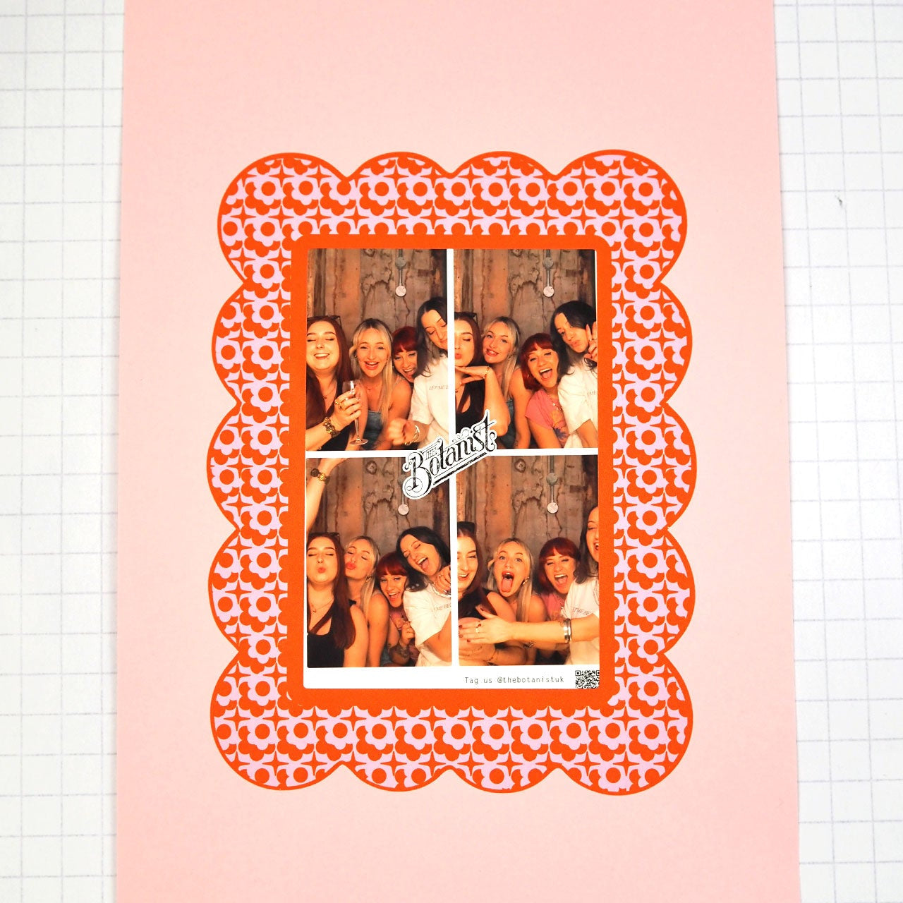 6x4 Sticker Frame - Orange & Pink