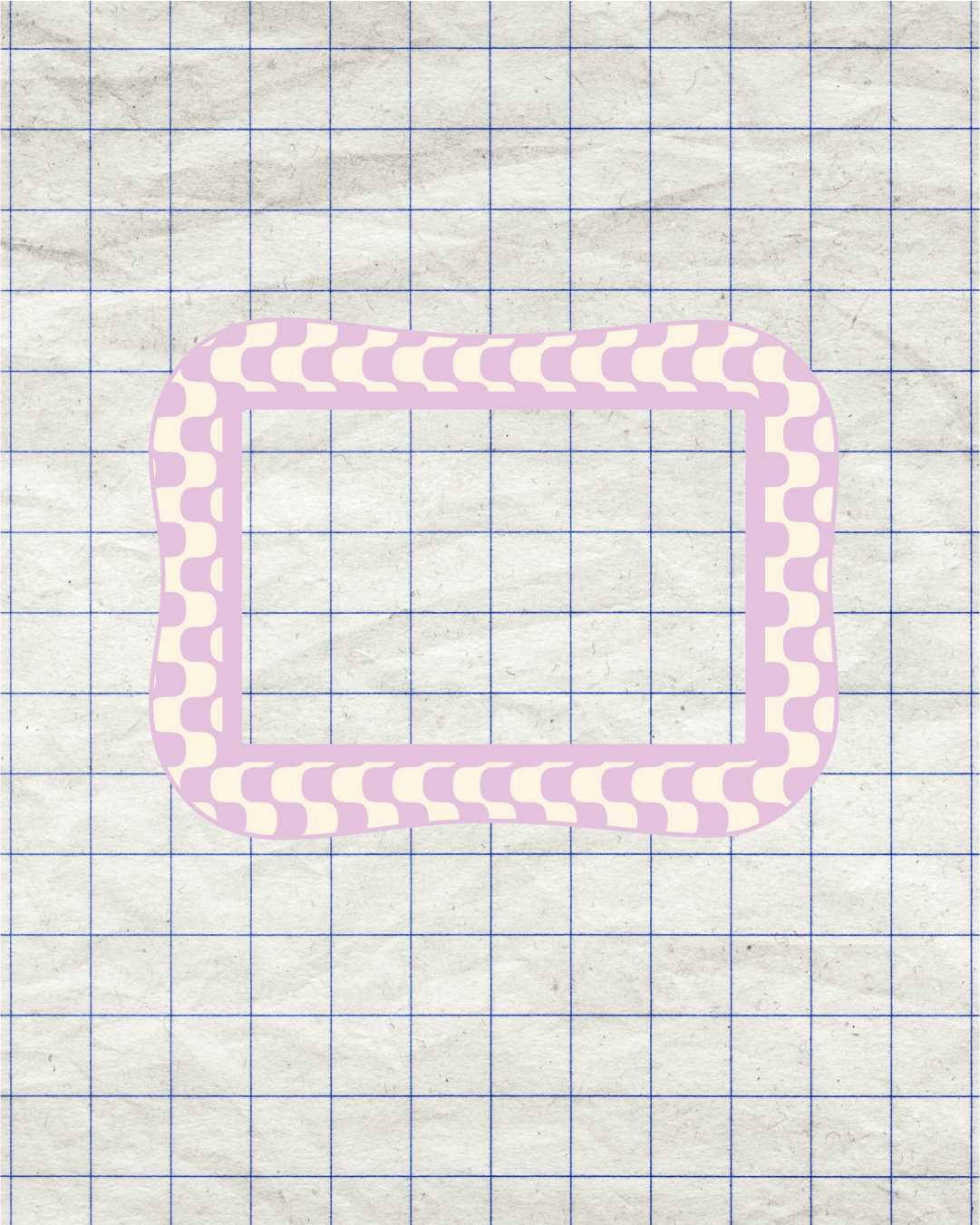 6x4 Sticker Frame - Pink & Cream Wavy