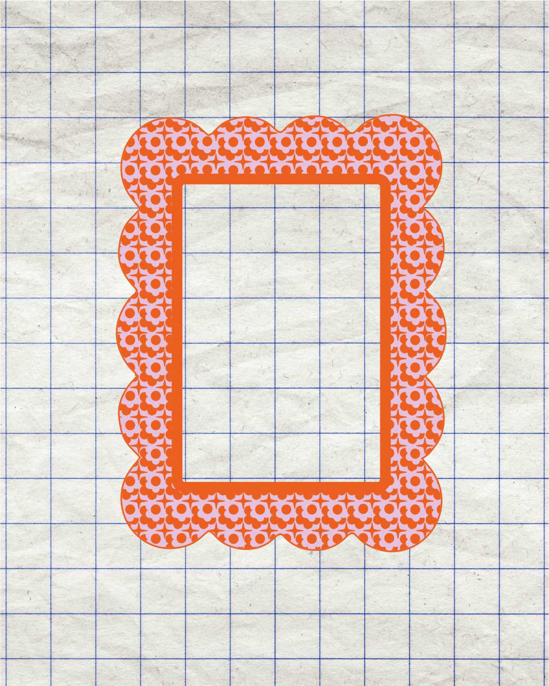 6x4 Sticker Frame - Orange & Pink