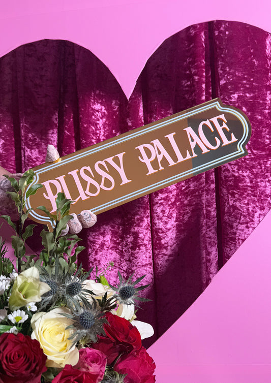 Dreamy Pussy Palace Mirror Sign