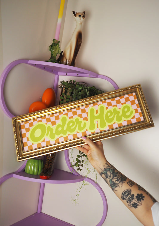 Order Here Framed Rectangle Print