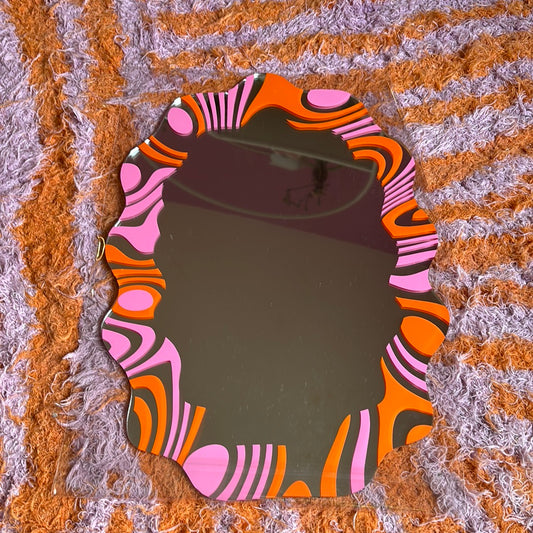 Wavy sample - pink & orange marble