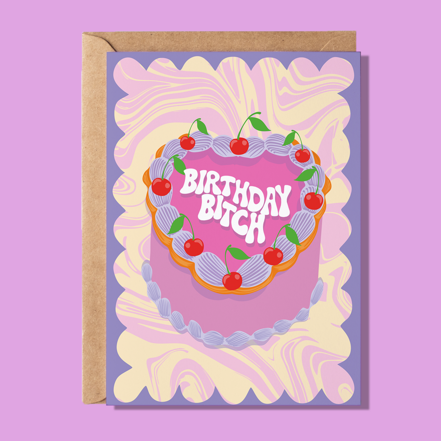 Sassy Birthday Bitch Cake Greeting Card - WS