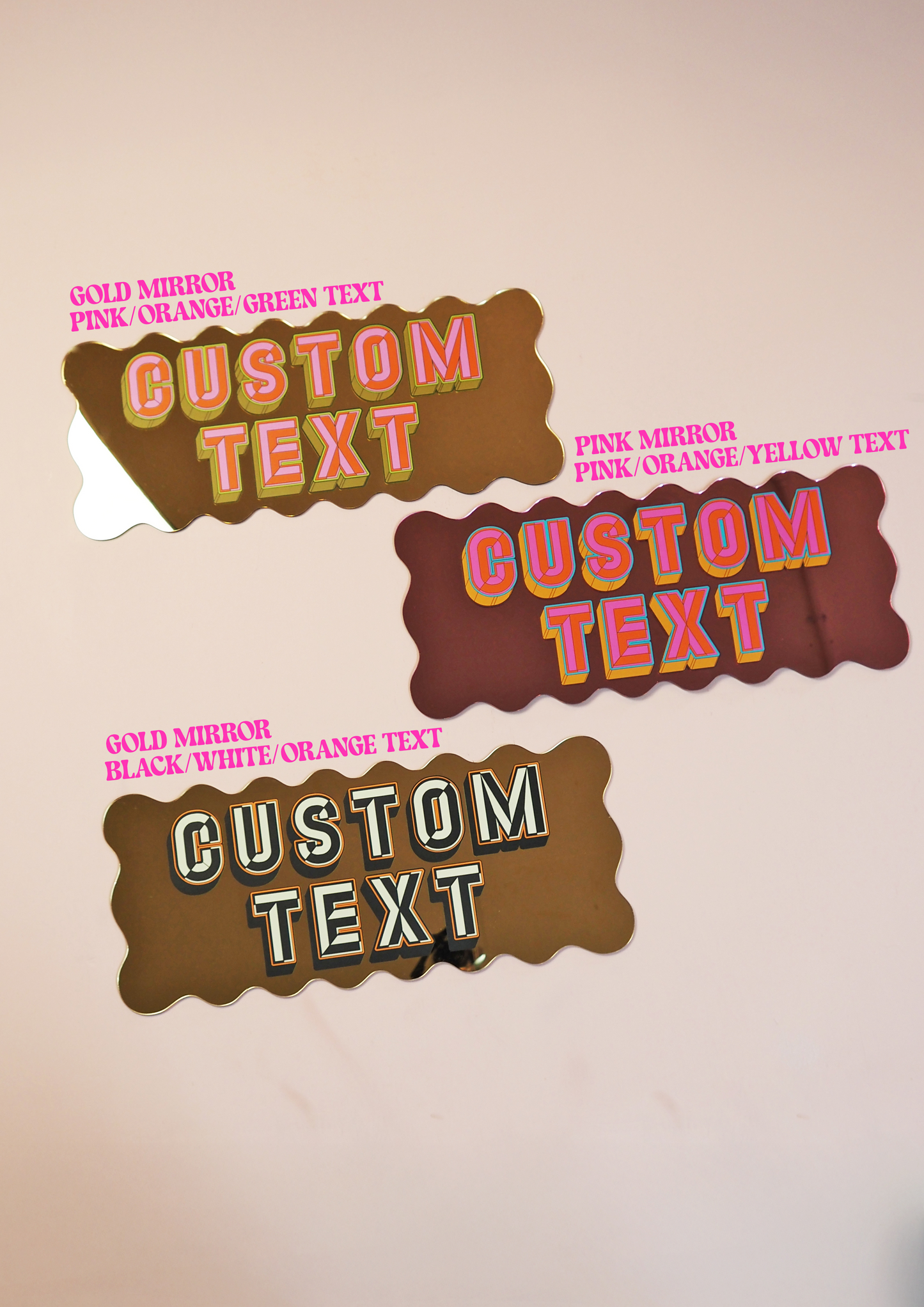 Custom Wavy Mirror Sign