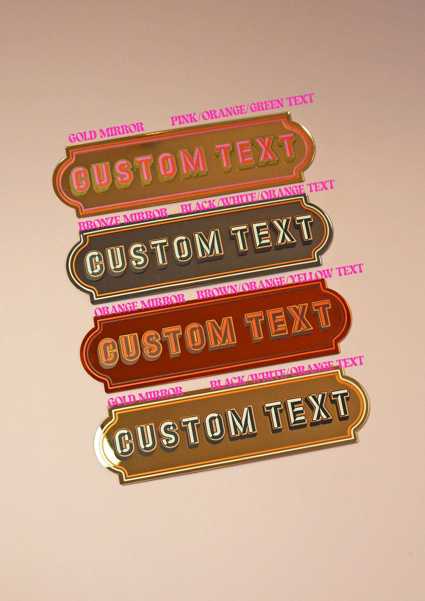 Custom Rectangle Mirror Sign