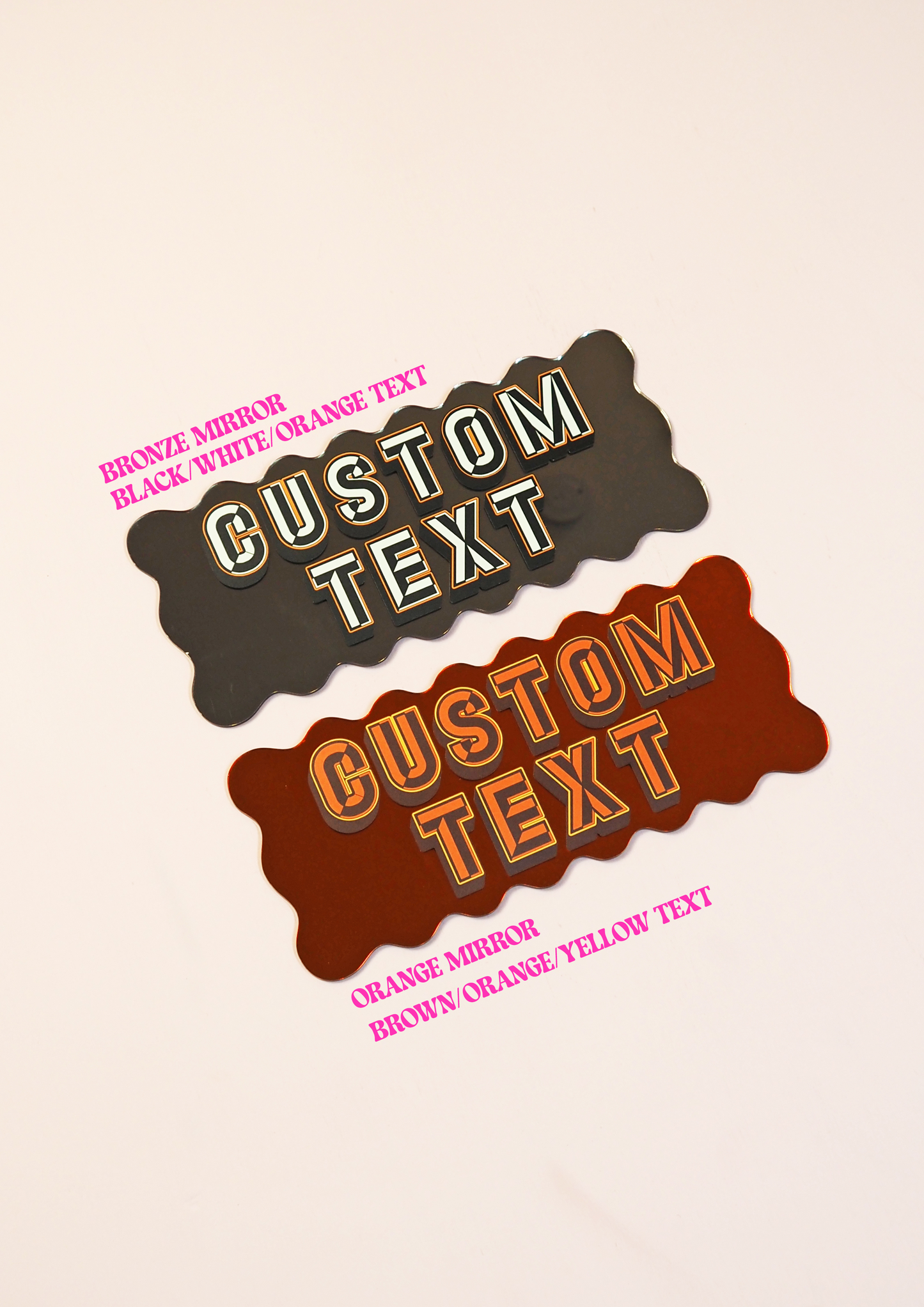 Custom Wavy Mirror Sign