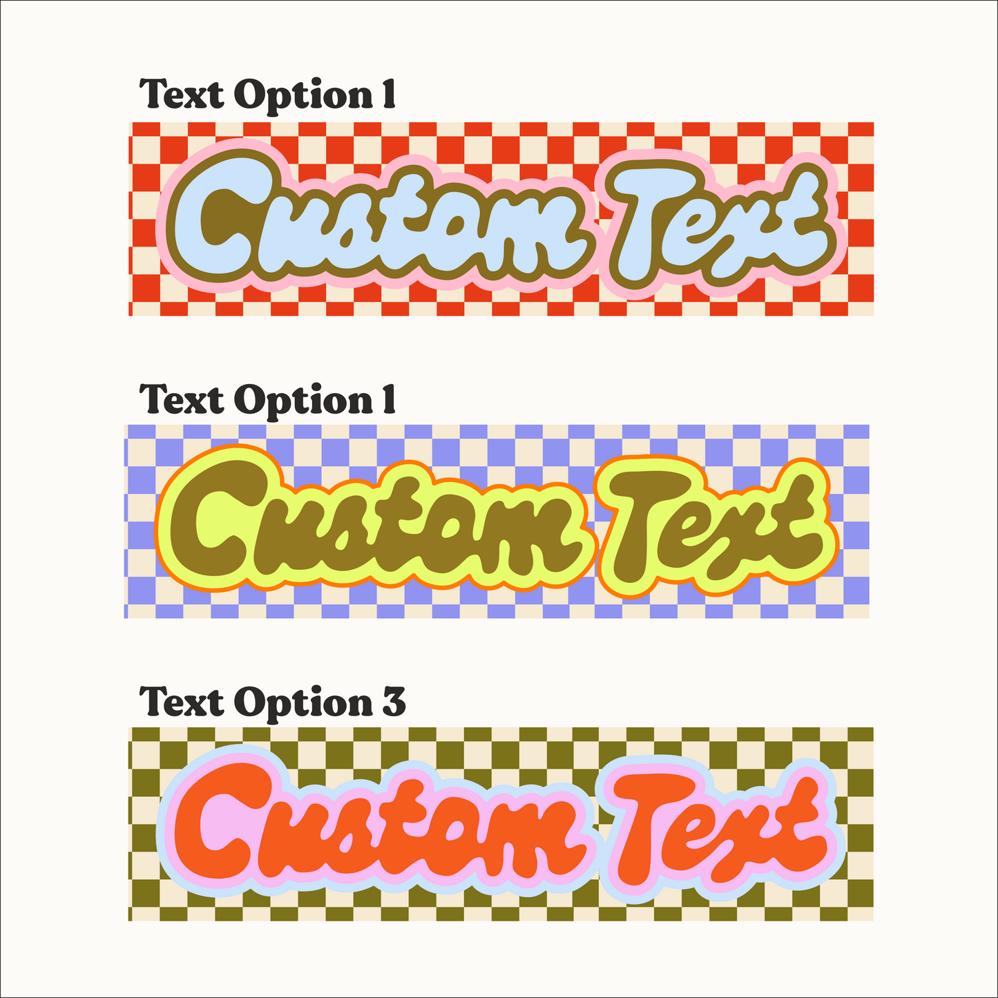 Custom Framed Rectangle Print - Groovy Text