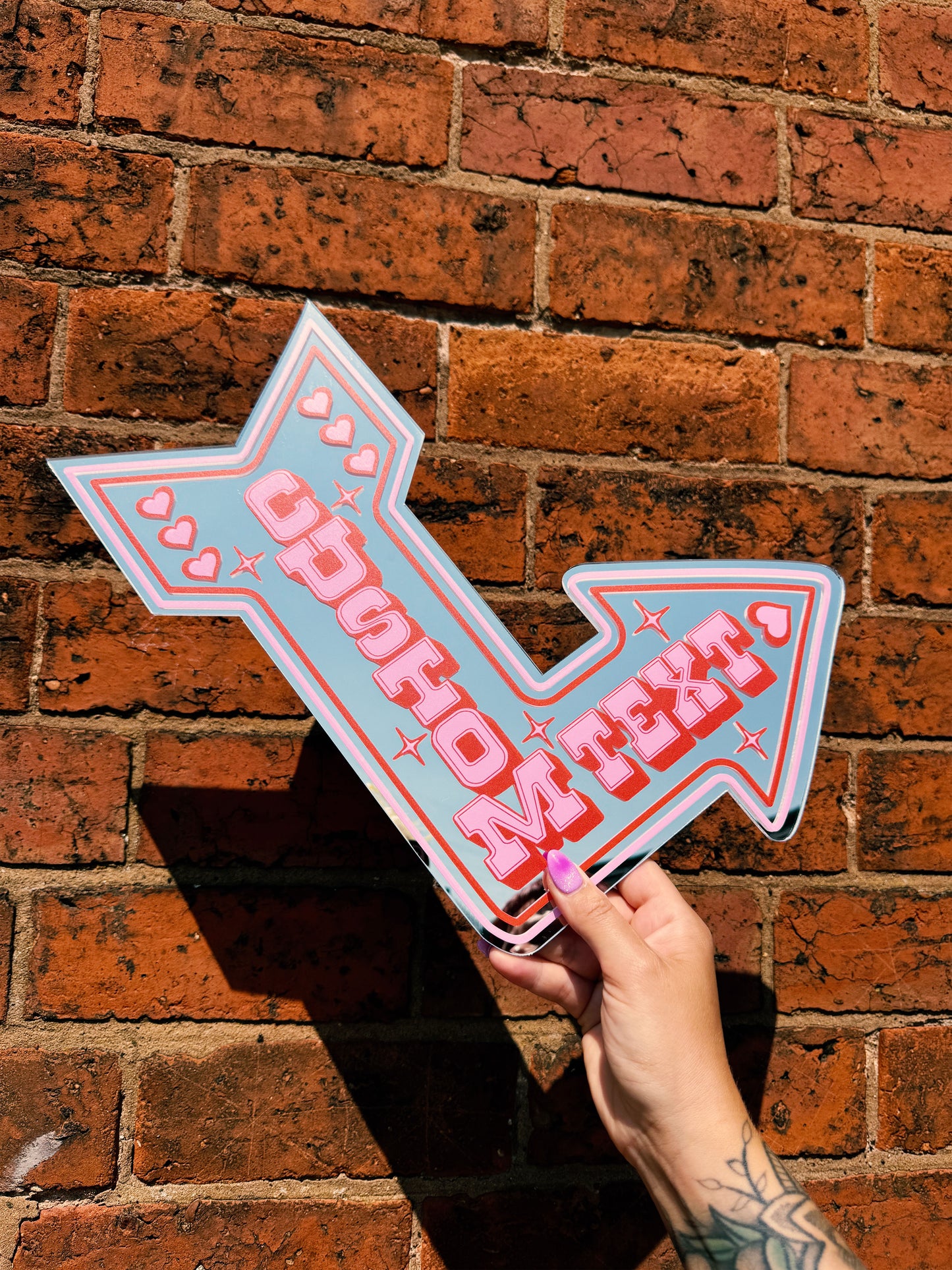 Custom Vegas Arrow Mirror Sign