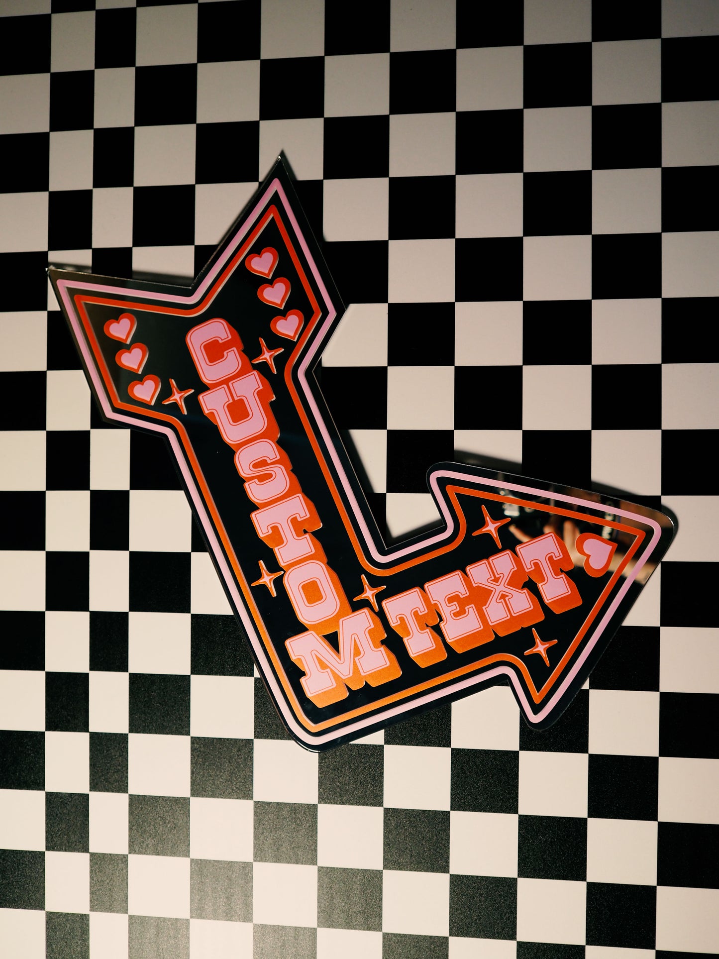Custom Vegas Arrow Mirror Sign