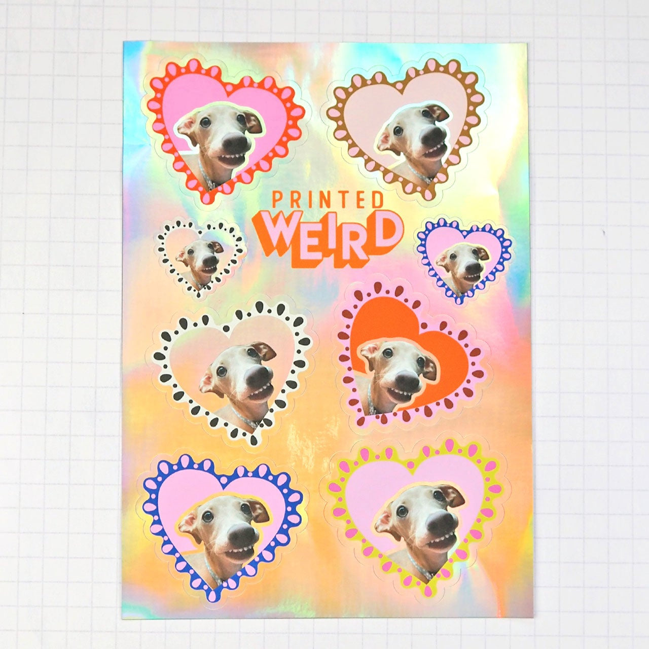 Custom Pet Frilly Heart Holographic Sticker