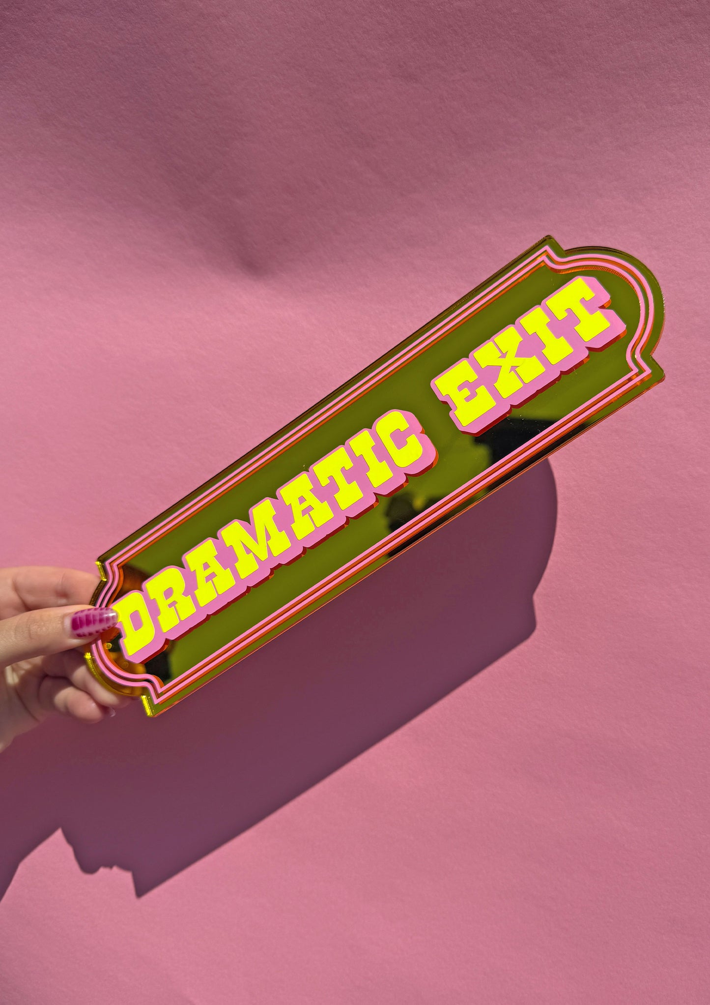 Dramatic Exit Neon Mirror Sign
