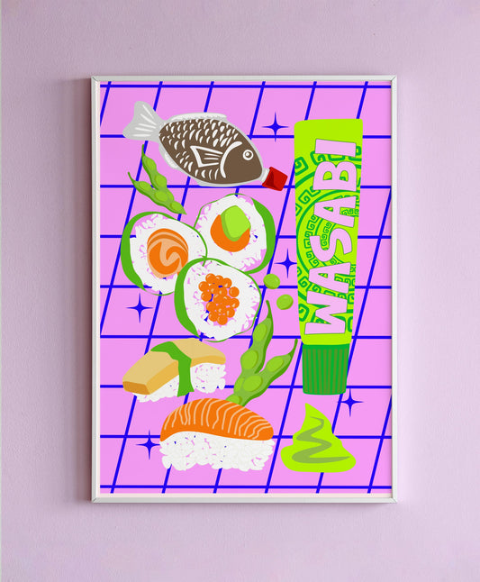 Geometric Sushi Wall Print