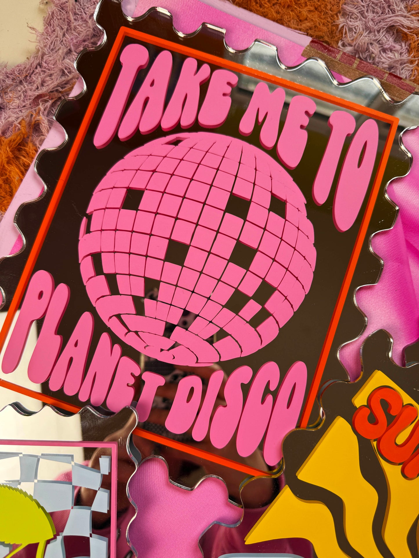Sample Sale Mirror - A4 Stamp - Planet Disco