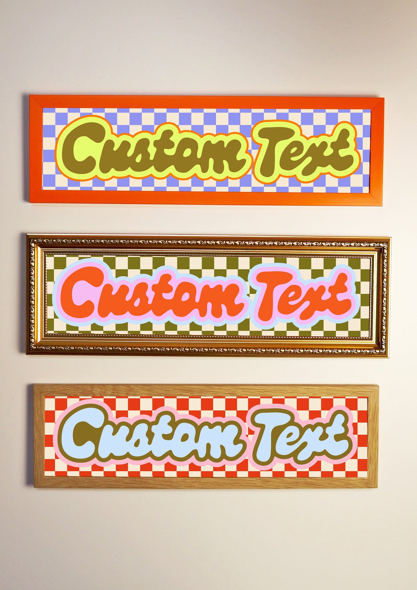 Custom Framed Rectangle Print - Groovy Text