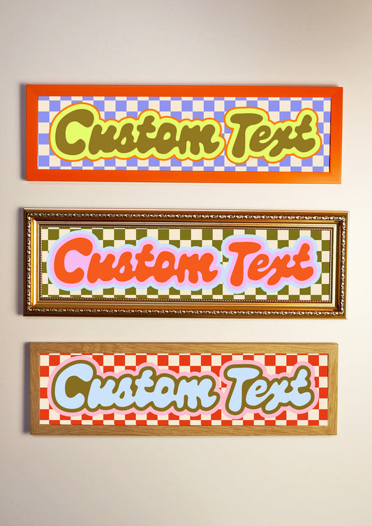 Custom Framed Rectangle Print - Groovy Text