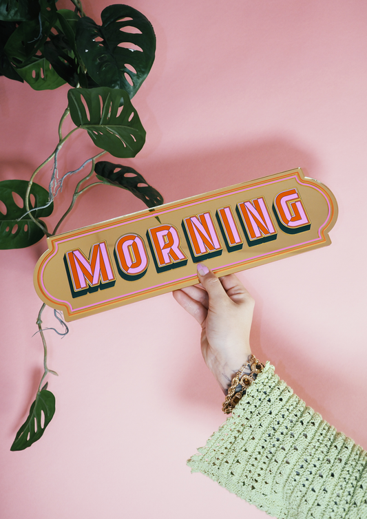 Morning Rectangle Sign - Warm Gold