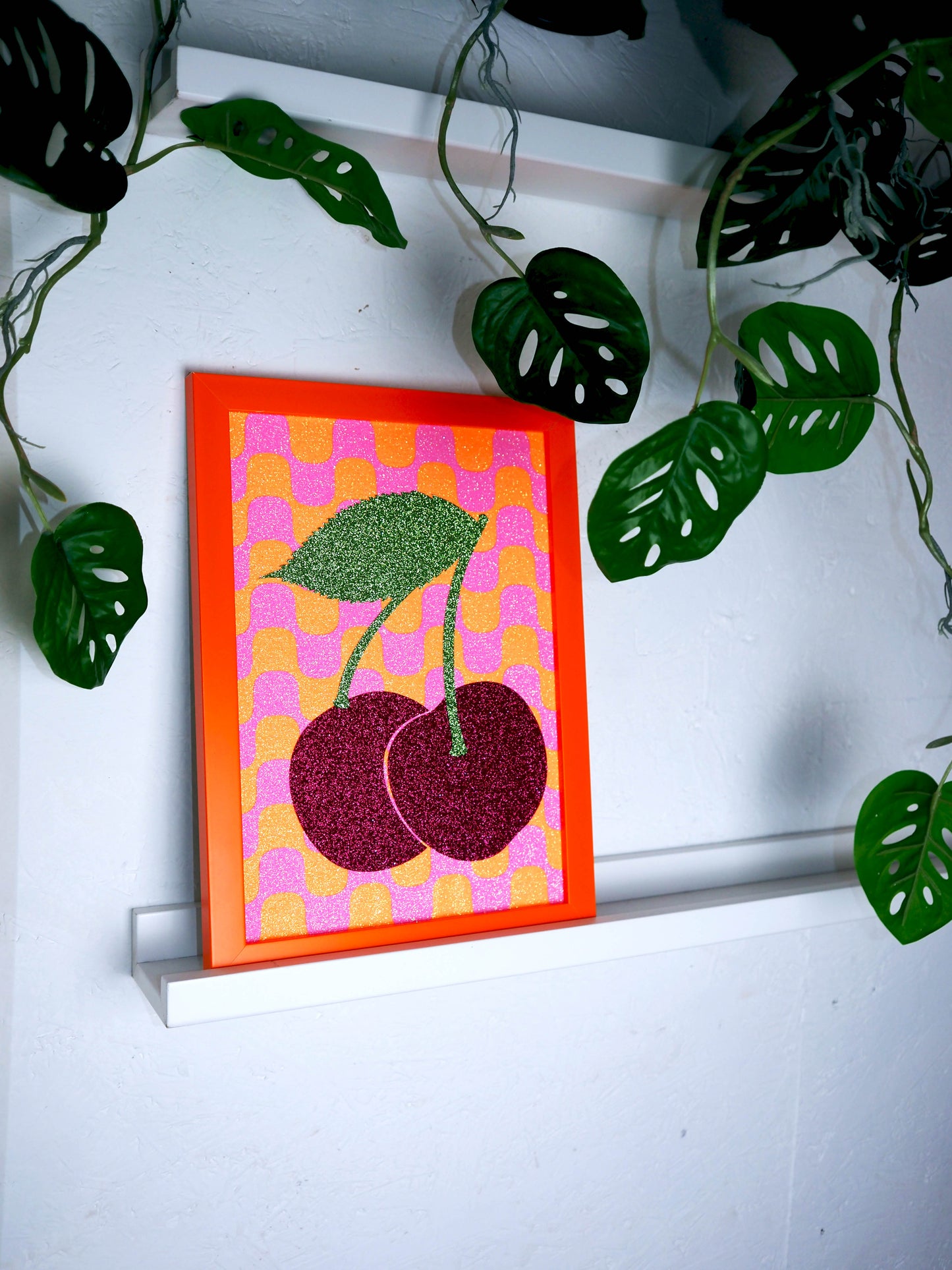 Cherries Glitter Fabric Print