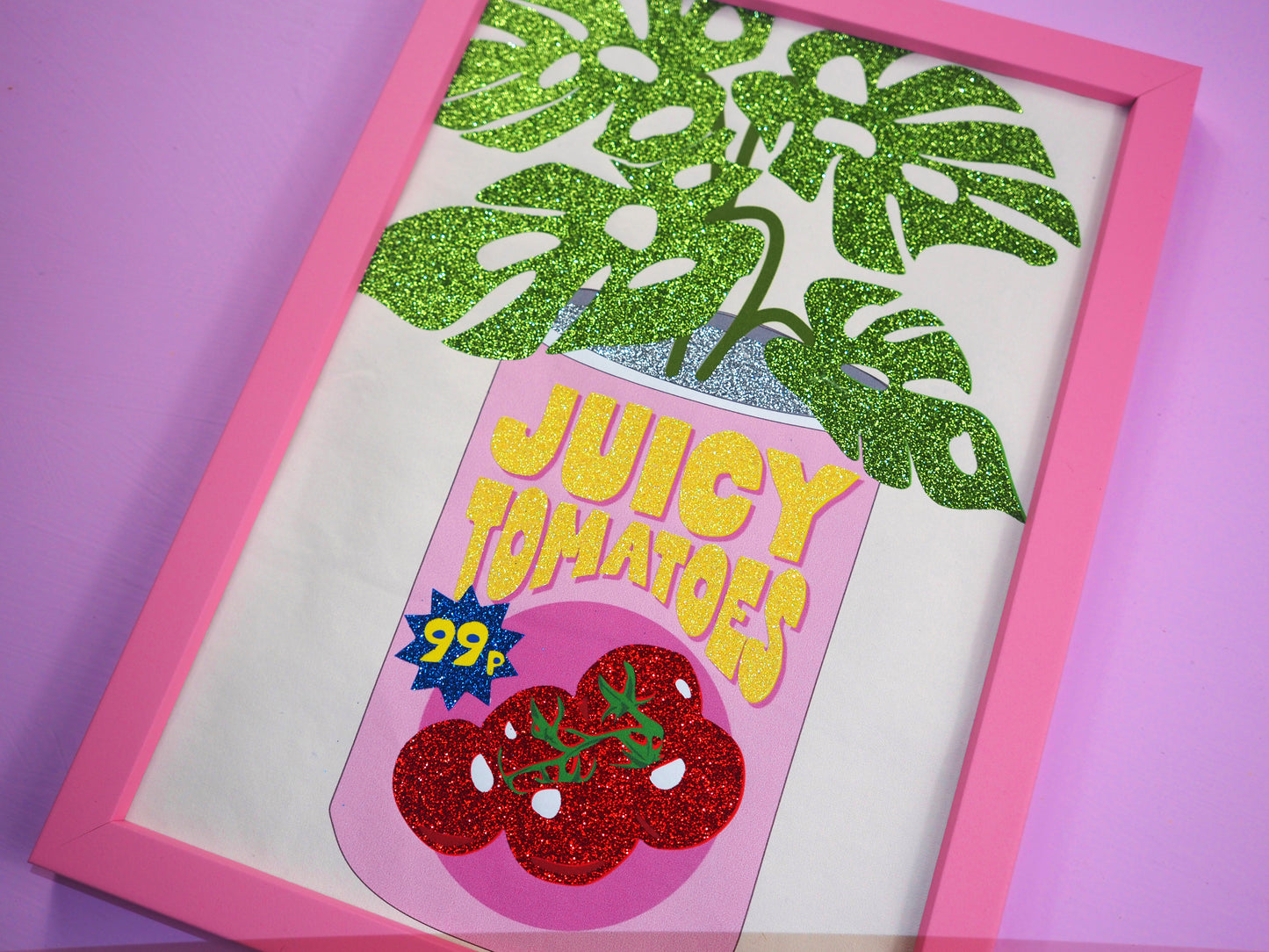Juicy Tomatoes Glitter Fabric Print