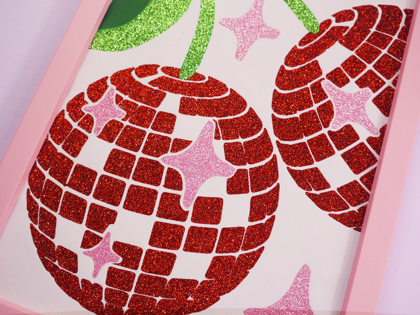 Disco Cherries Glitter Fabric Print