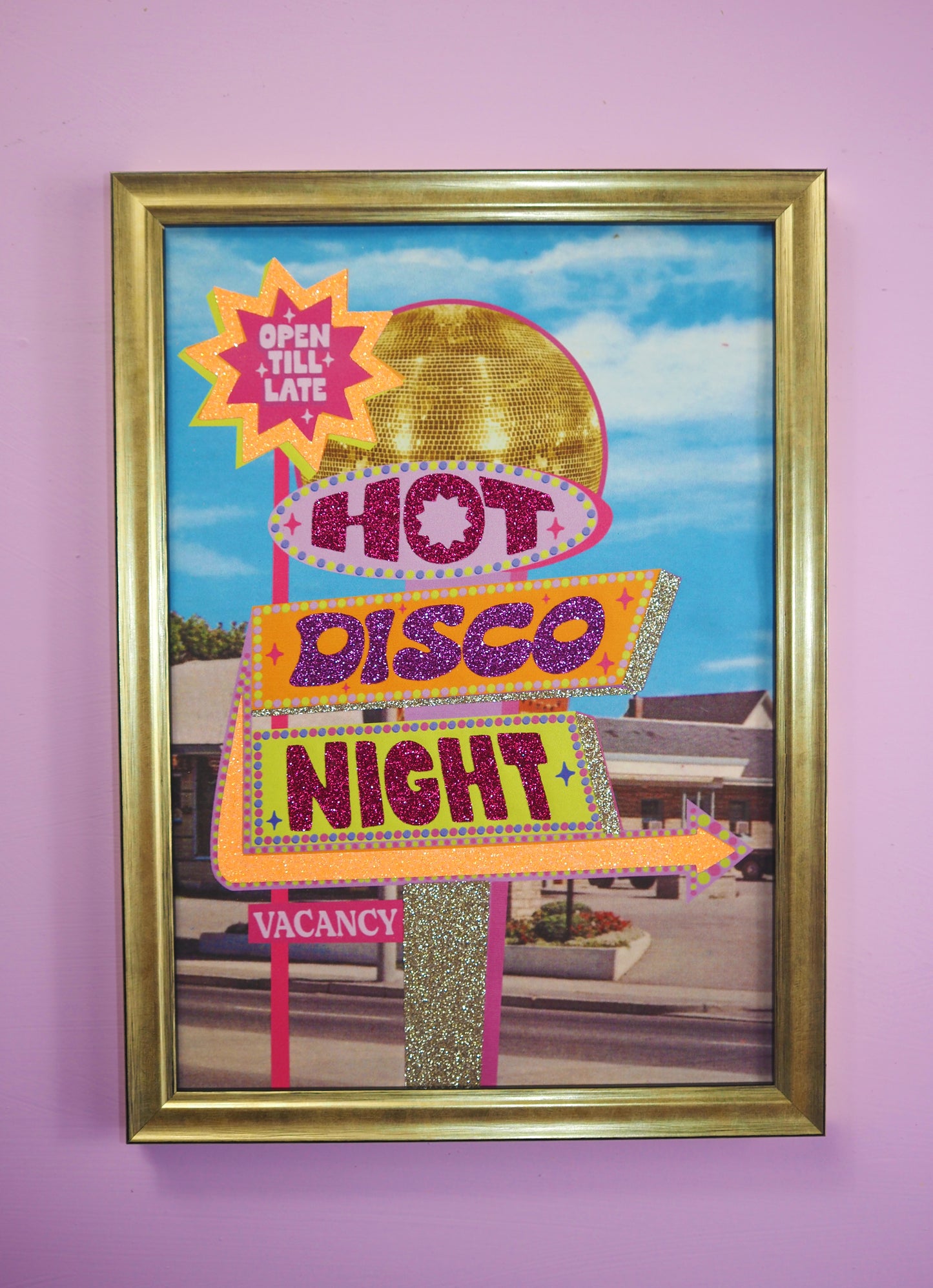 Retro Motel Disco Night Fabric Print