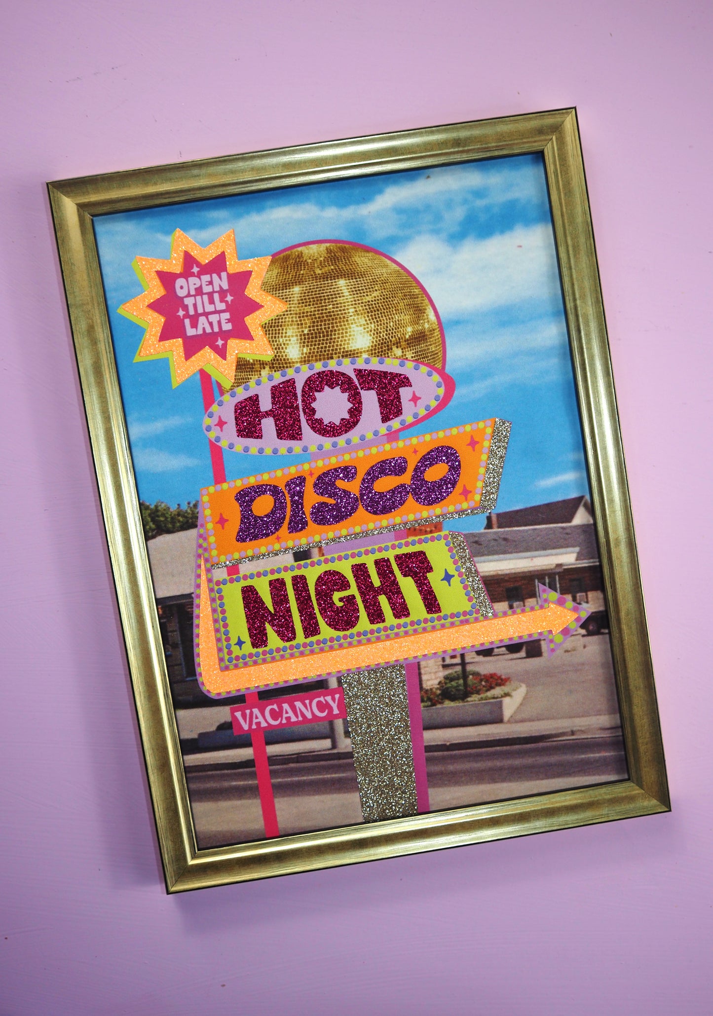 Retro Motel Disco Night Fabric Print