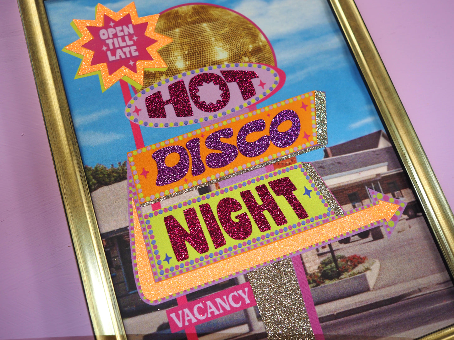 Retro Motel Disco Night Fabric Print