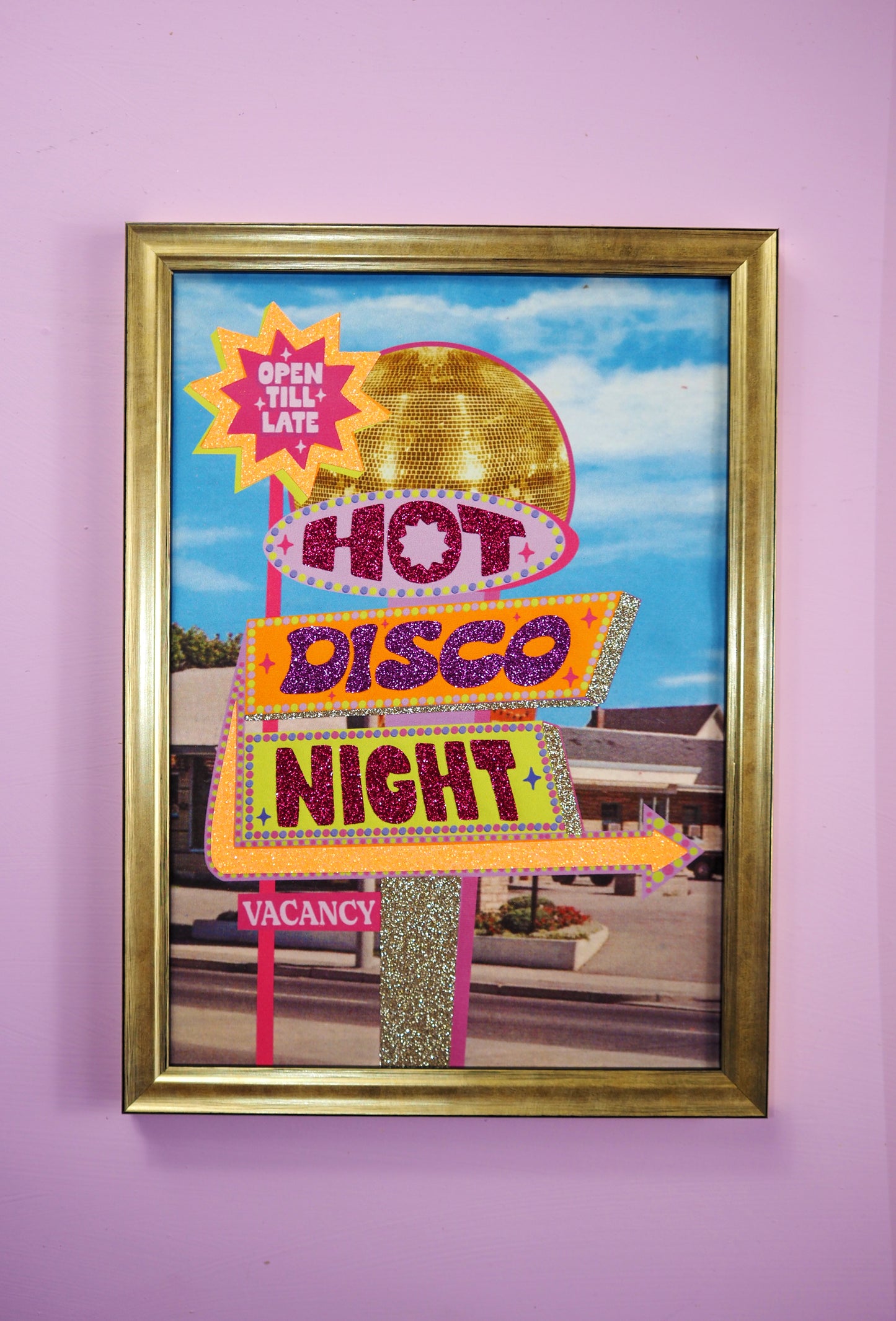 Retro Motel Disco Night Fabric Print