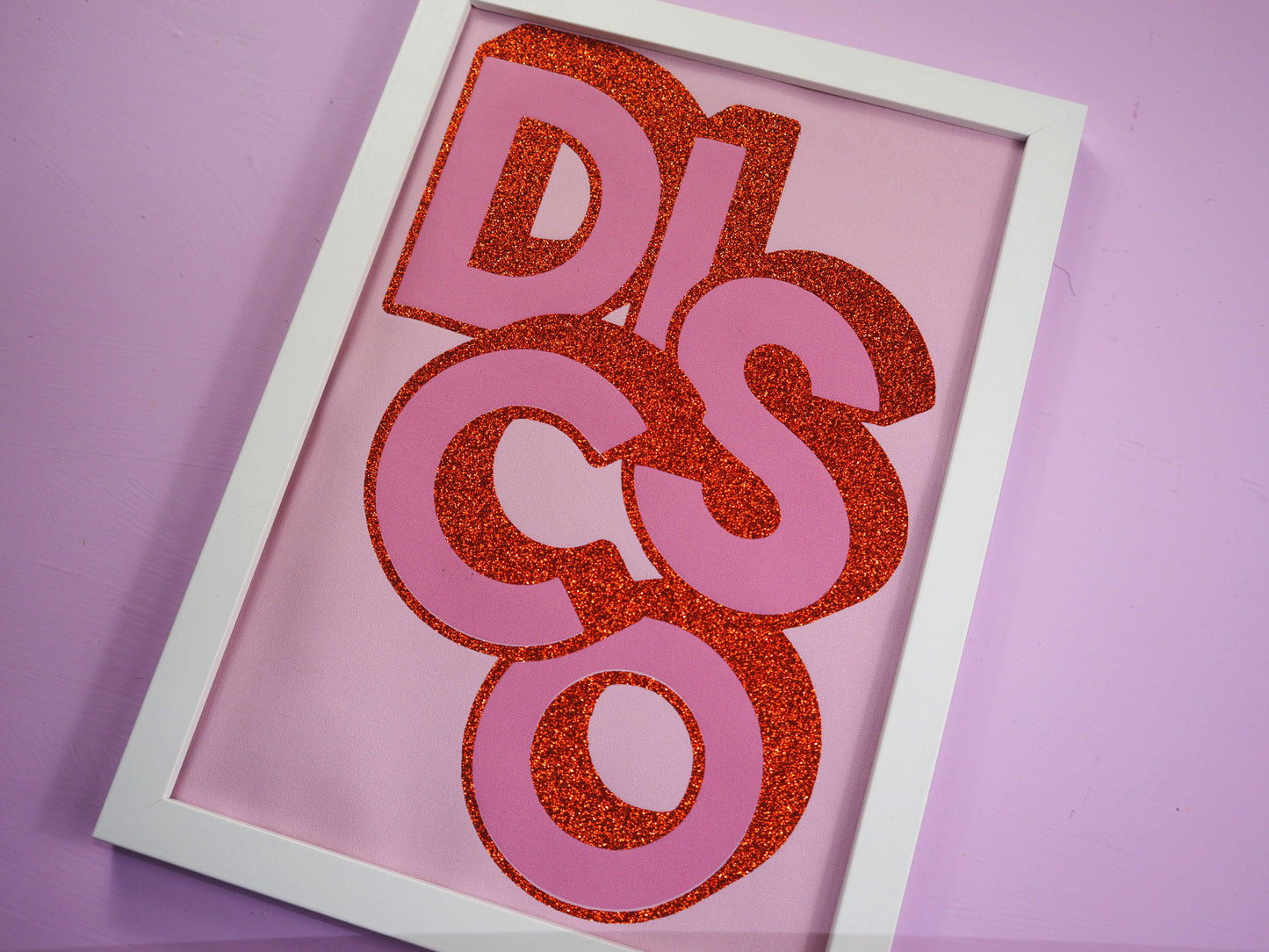 DISCO Pink & Copper Glitter Fabric Print