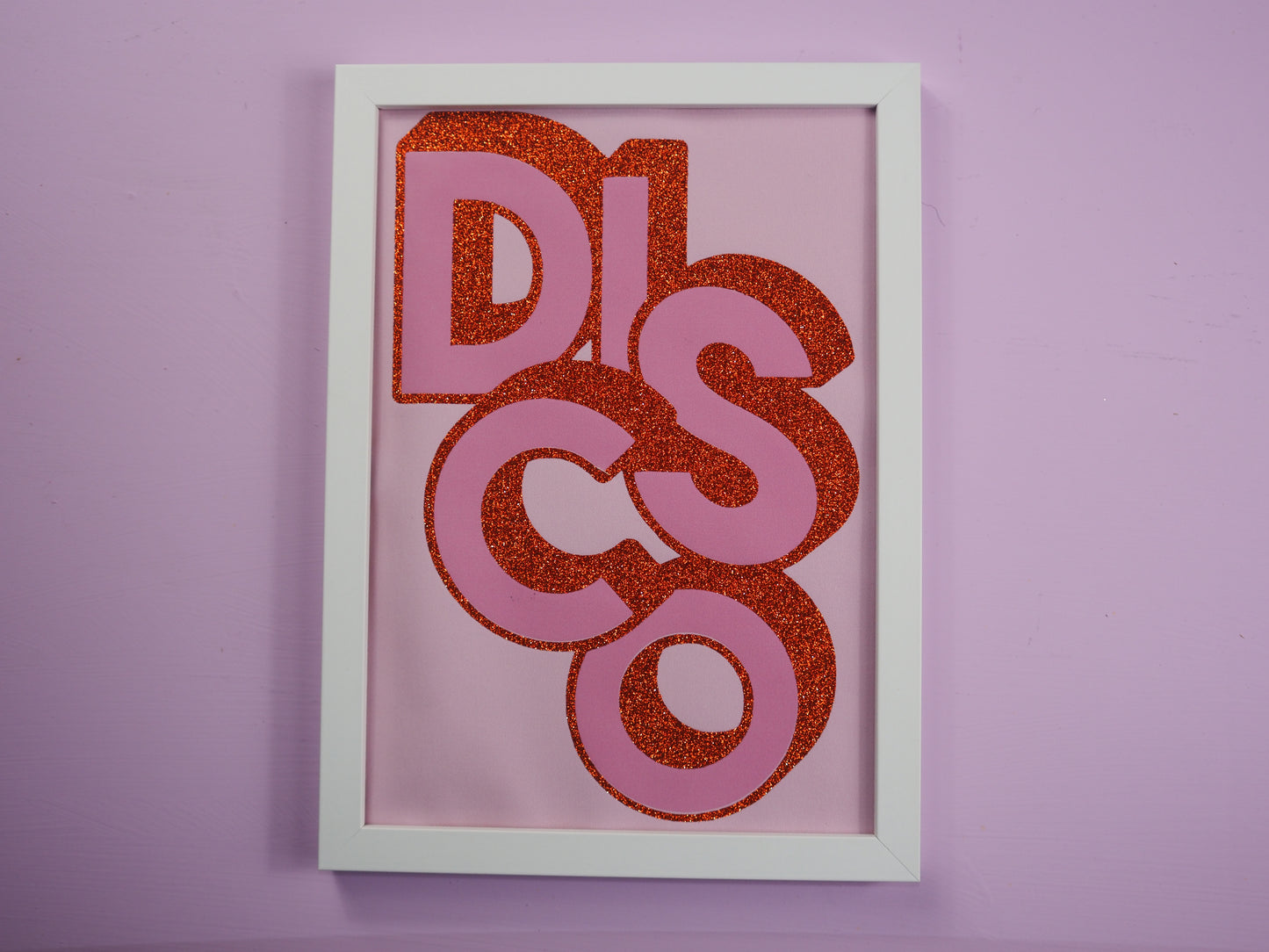 DISCO Pink & Copper Glitter Fabric Print