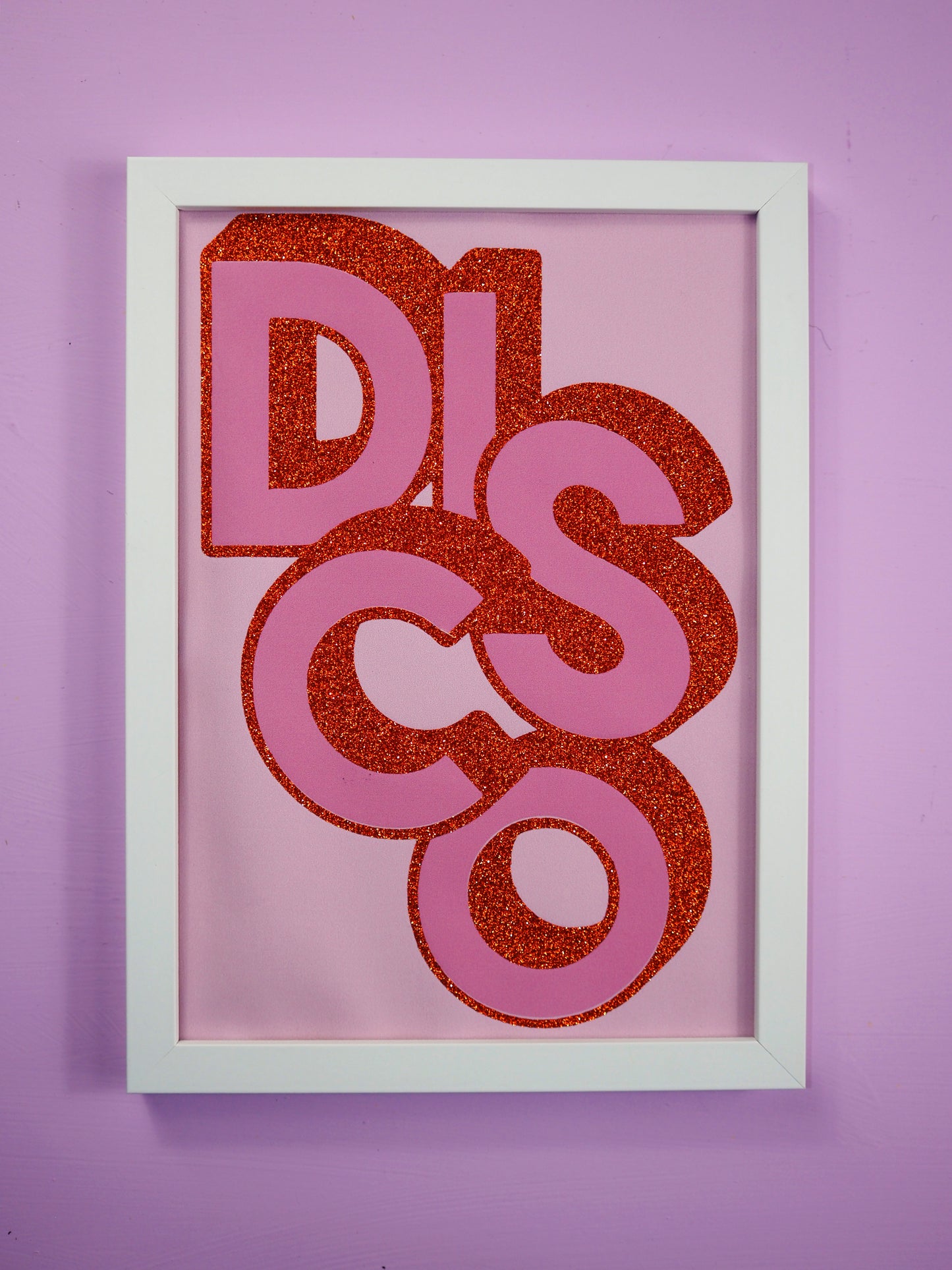 DISCO Pink & Copper Glitter Fabric Print