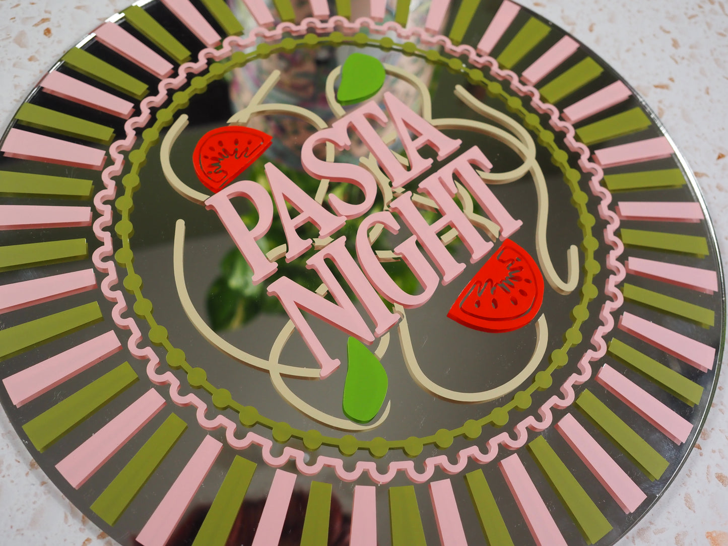 Pasta Night Dinner Plate Mirror
