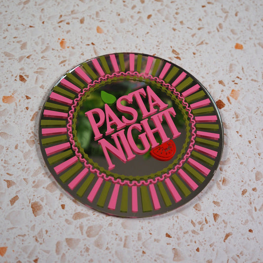 Pasta Night Dinner Plate Disc Mirror