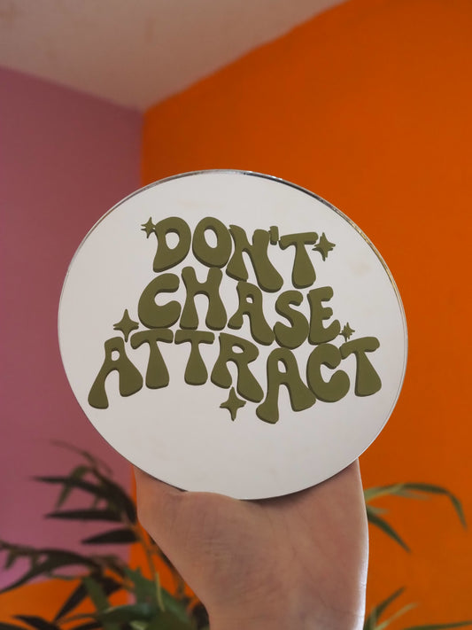 Don't chase attract mini mirror - olive green