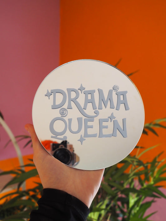 Drama queen mini mirror -  pastel blue