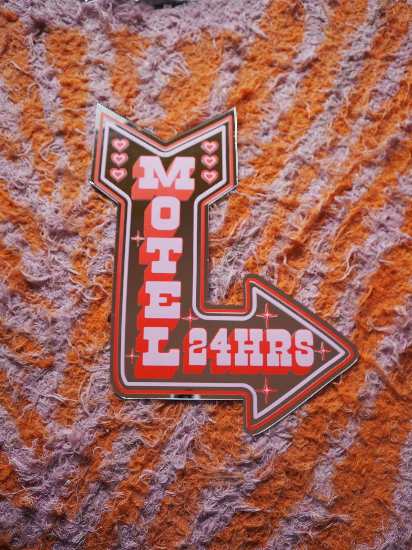 Sample Sale - Large Arrow - Red & PInk Motel 24Hrs