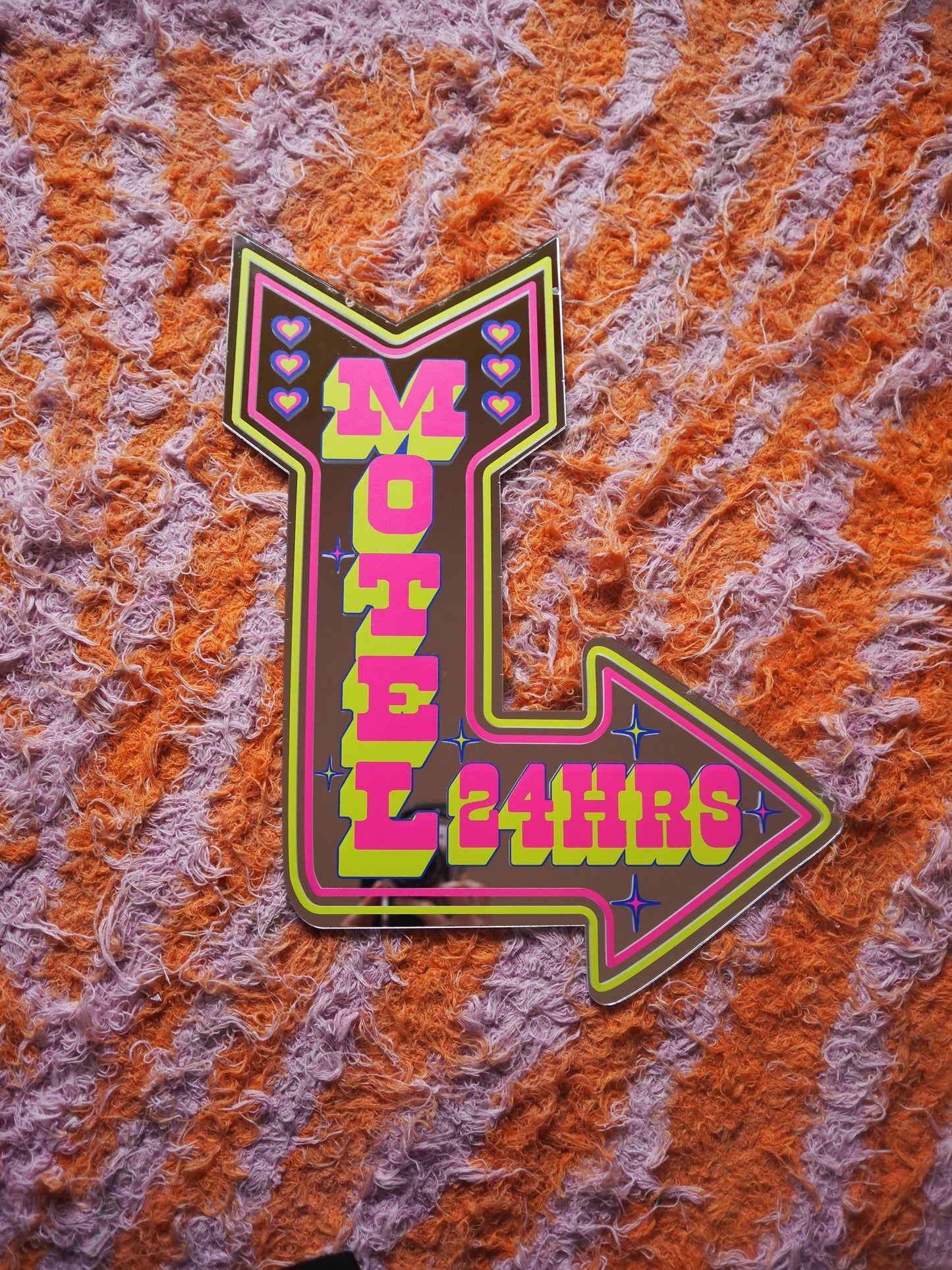 Sample Sale - Large Arrow - Neon Colourful Motel 24Hrs