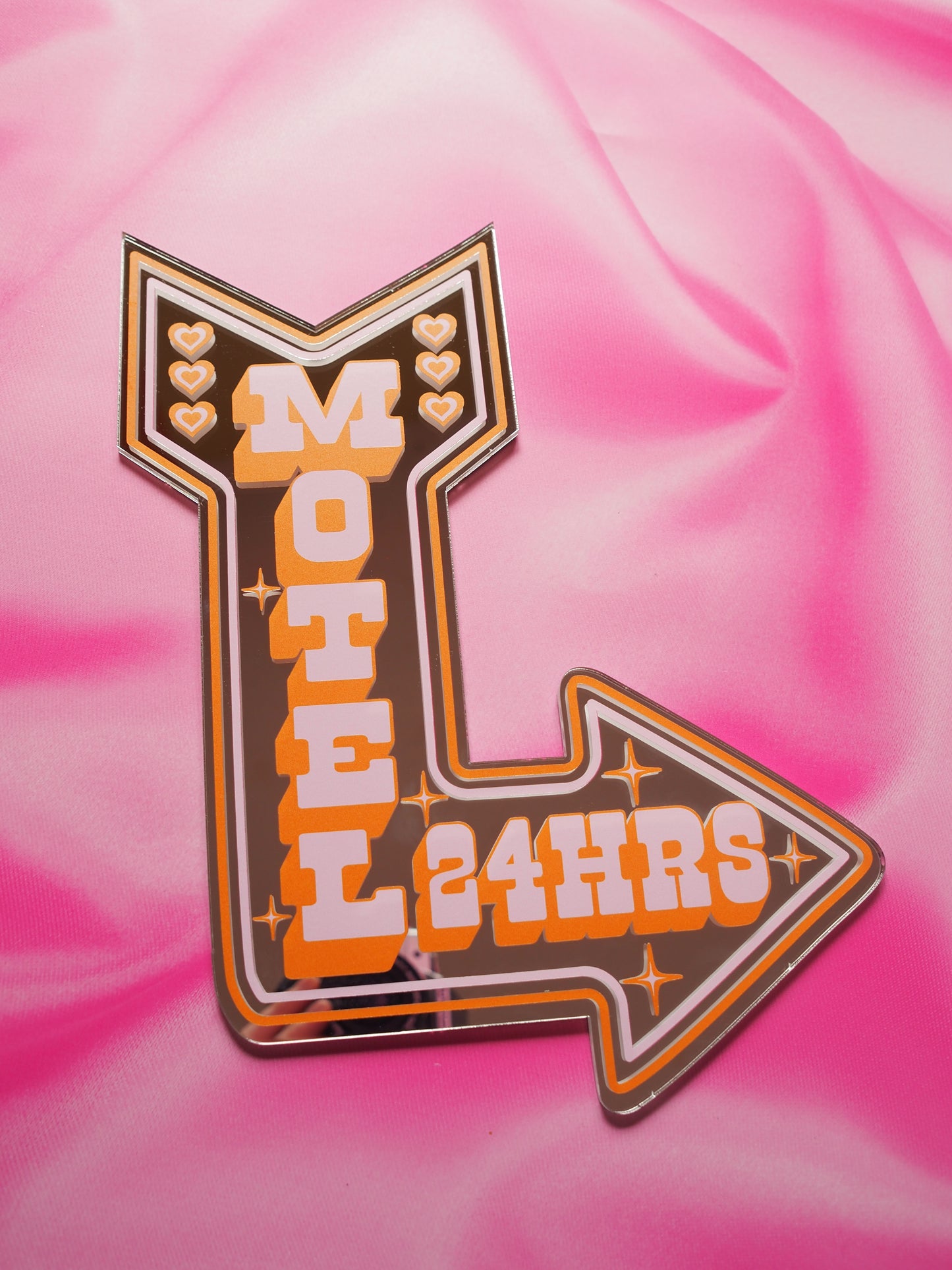 Sample Sale - Small Arrow - Orange & Pink Motel 24HRS