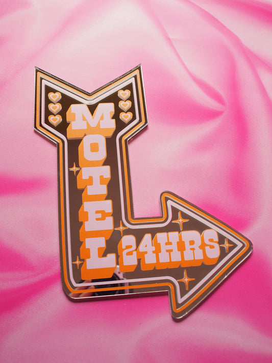 Sample Sale - Small Arrow - Orange & Pink Motel 24HRS