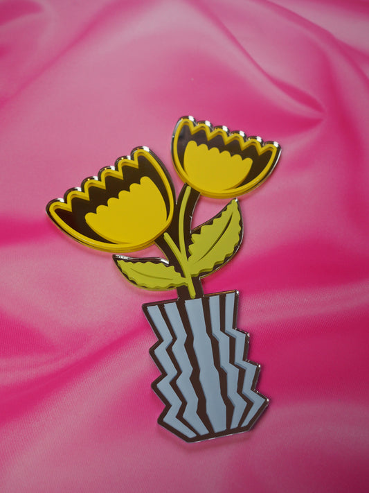 Sample Sale Mirror - Zig Zag Flowers (Yellow)