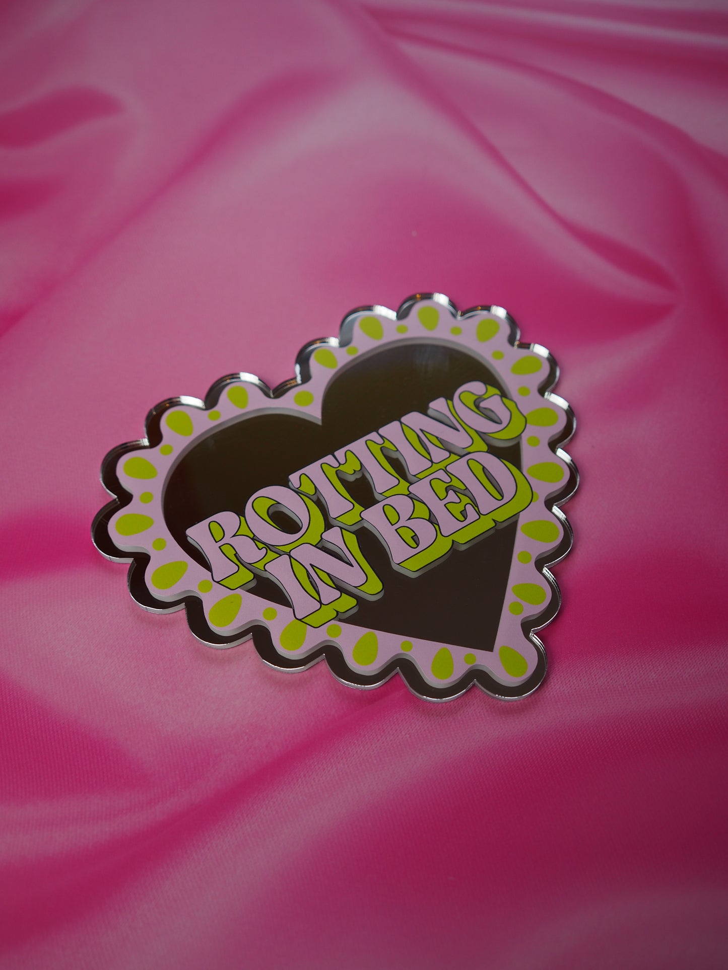 Sample Sale Mirror - Rotting in Bed Frilly Heart - Small
