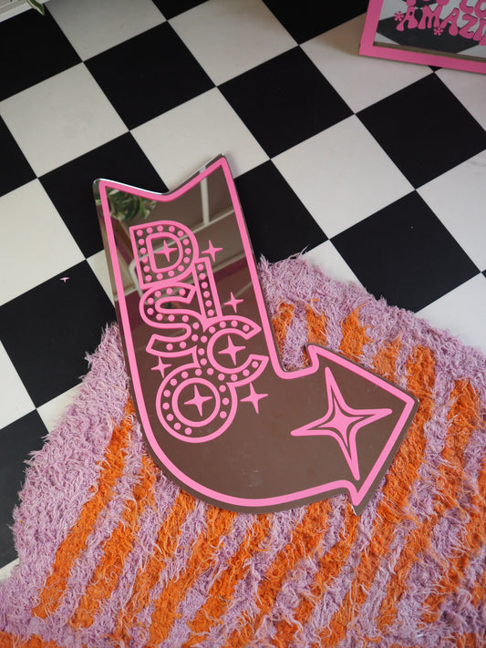 B GRADE - Sample Sale Mirrors -  XL - Disco Arrow - Pink