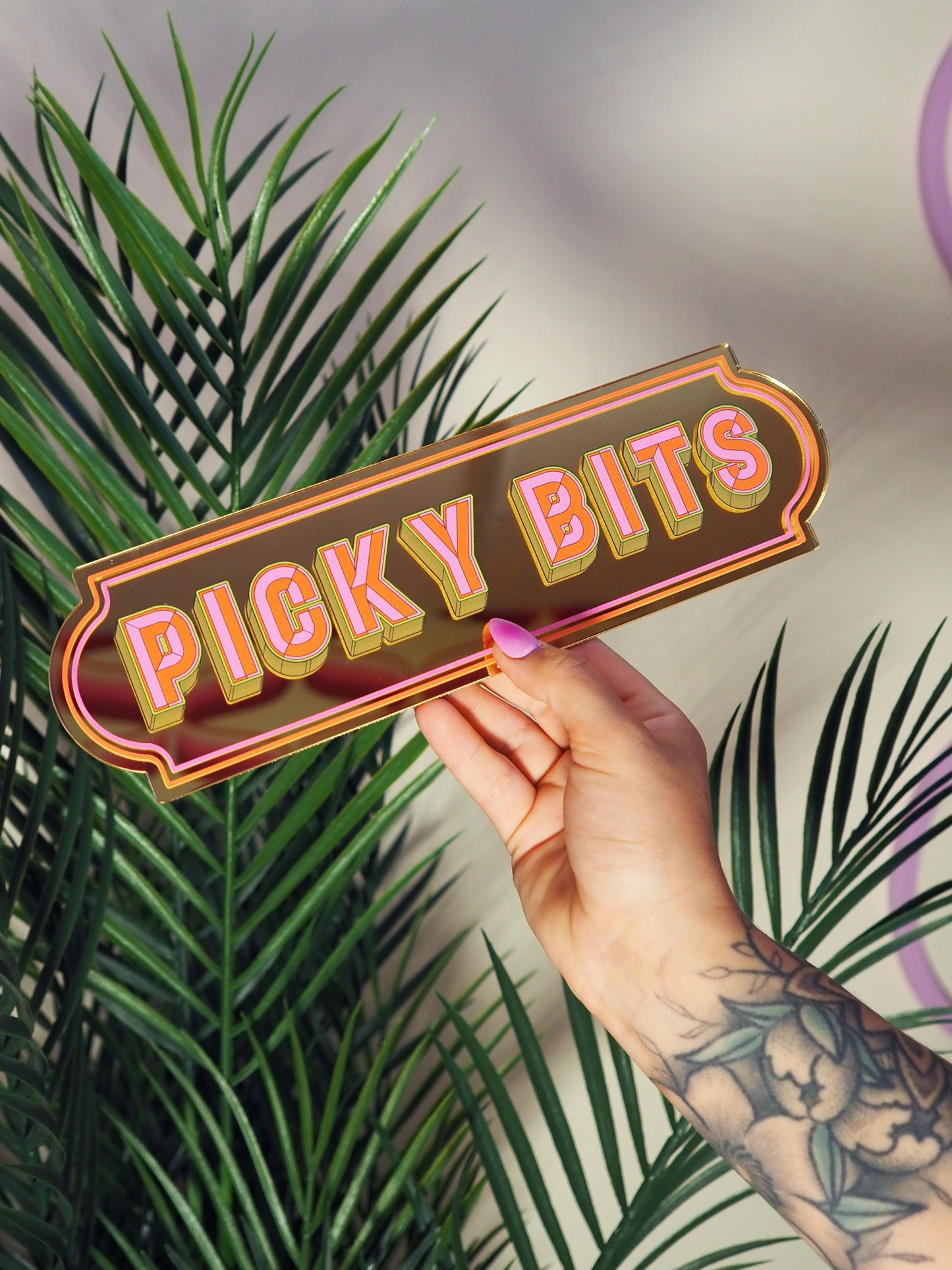Picky Bits Rectangle Sign - Warm Gold
