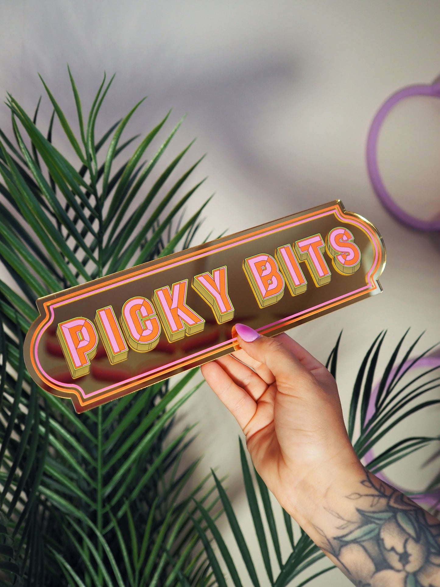 Picky Bits Rectangle Sign - Warm Gold