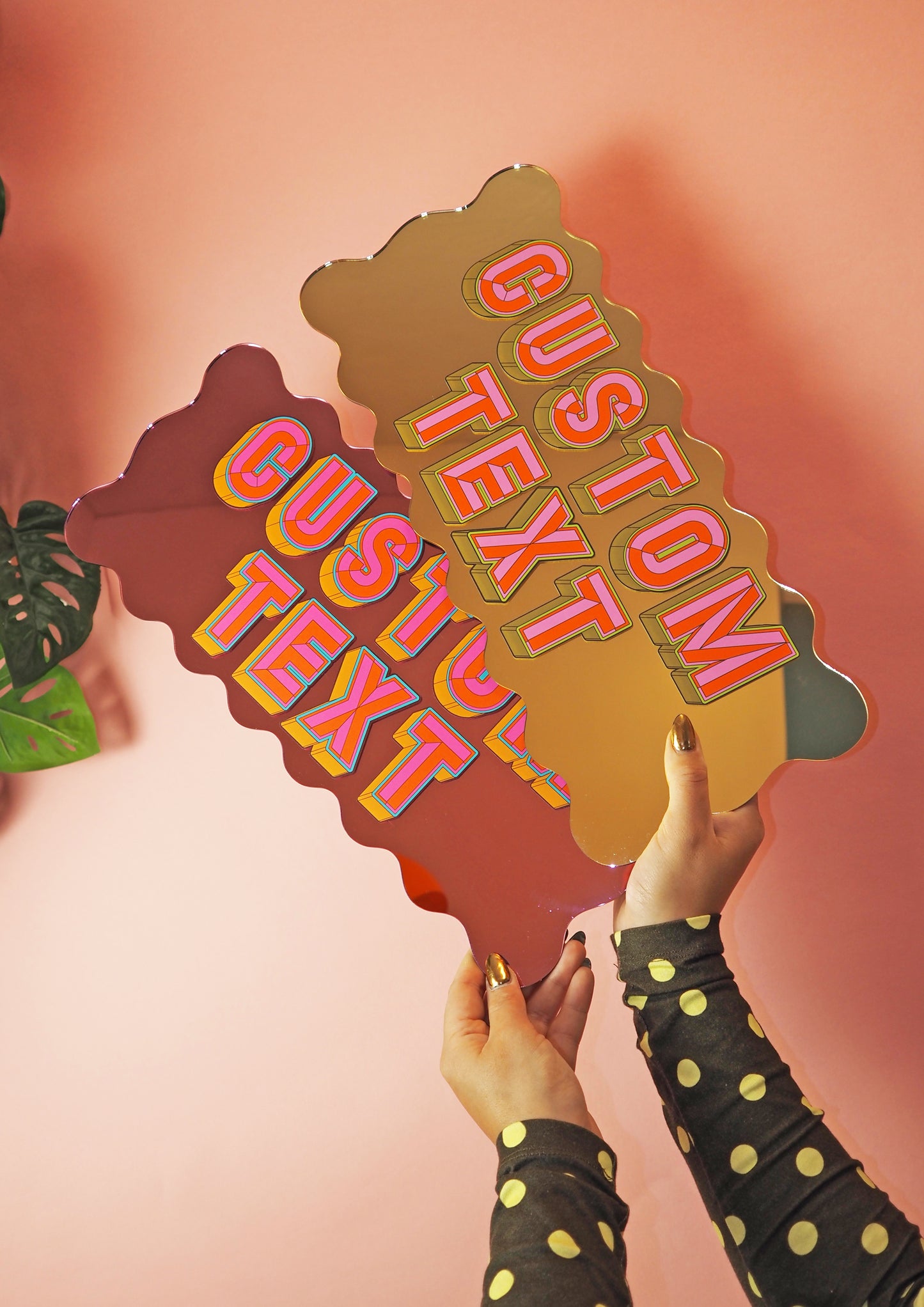 Custom Wavy Mirror Sign