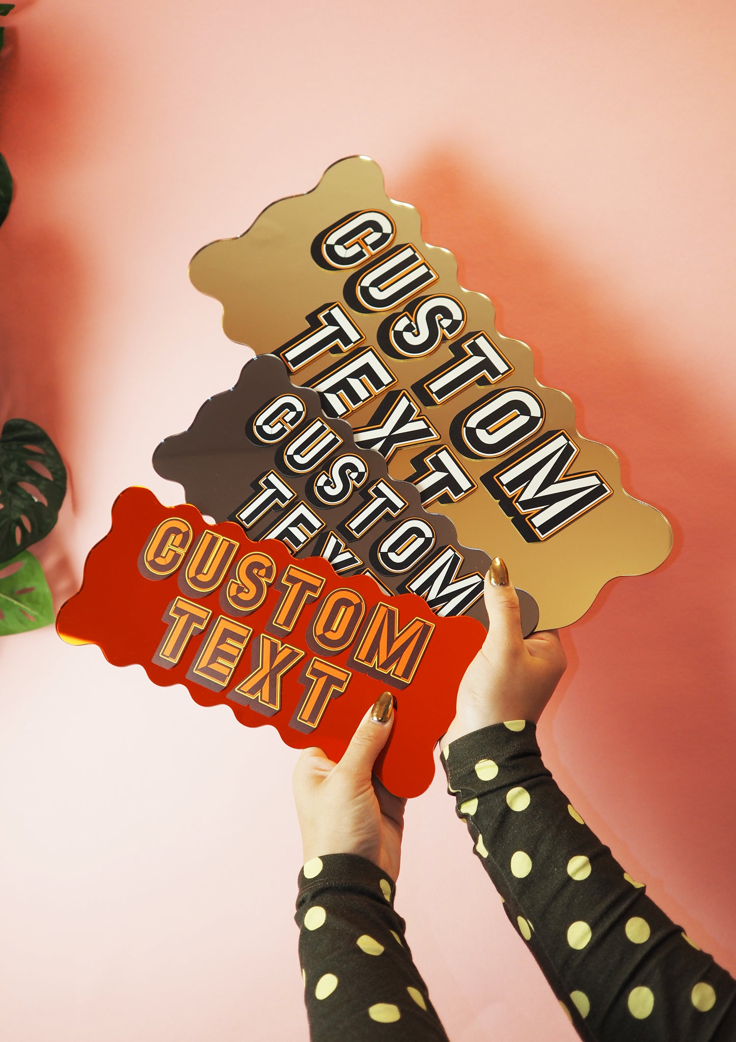 Custom Wavy Mirror Sign