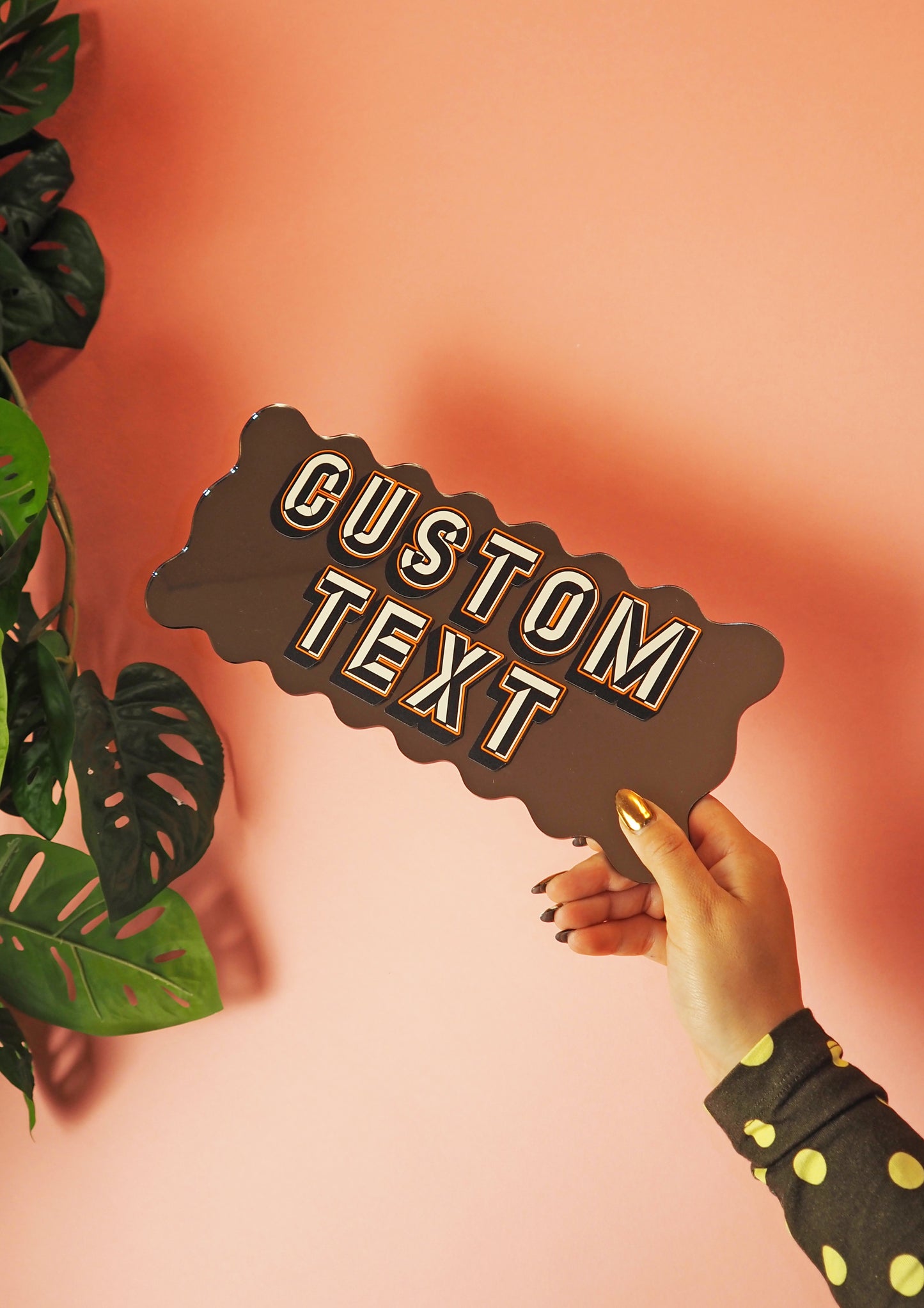 Custom Wavy Mirror Sign