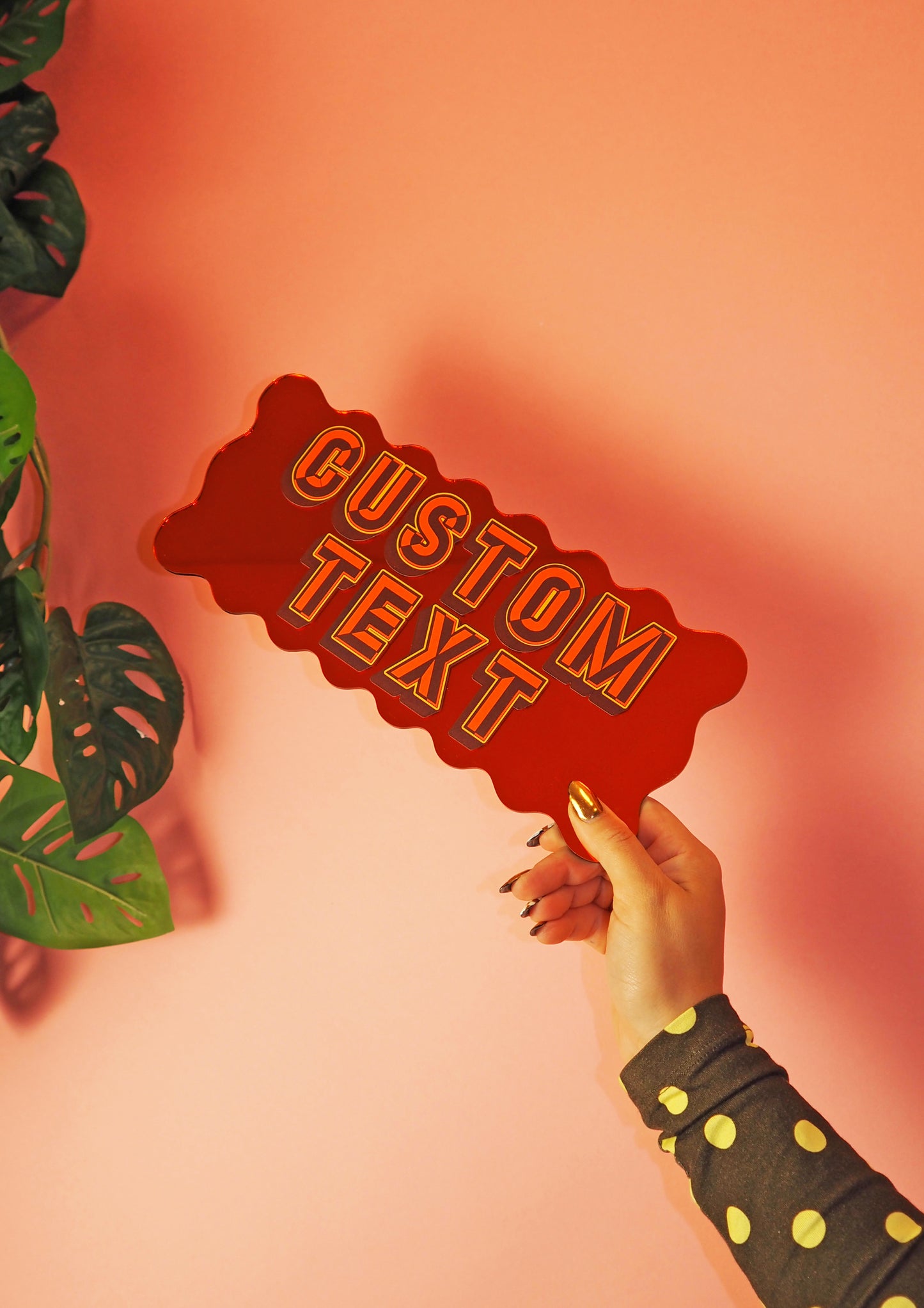 Custom Wavy Mirror Sign