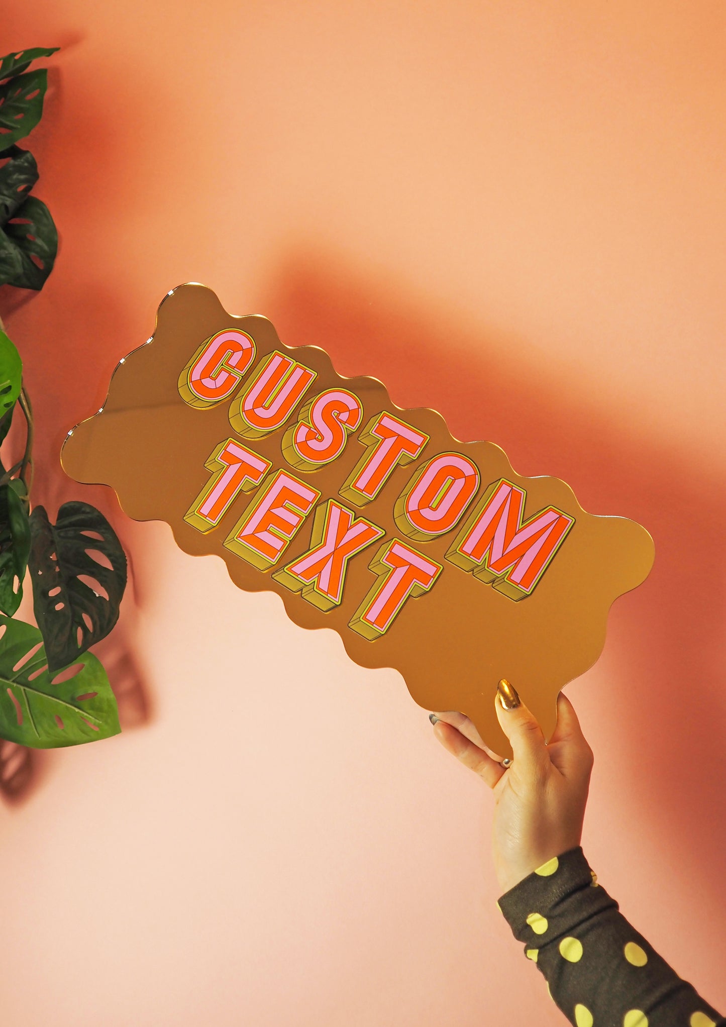 Custom Wavy Mirror Sign