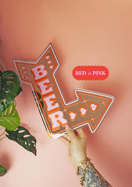 Retro Beer Arrow Mirror