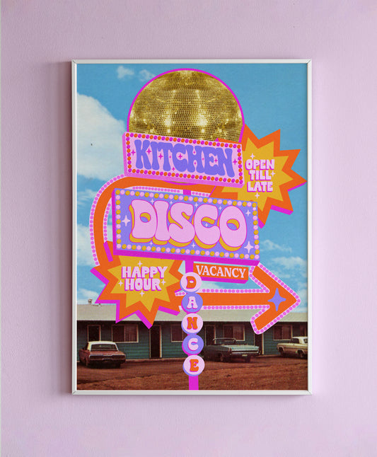 Retro Kitchen Disco Wall Print